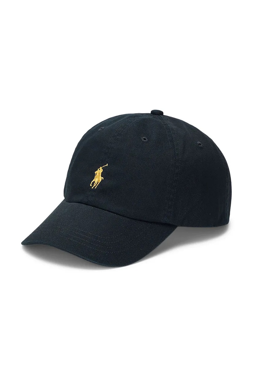 Polo Ralph Lauren cotton baseball cap black color with an