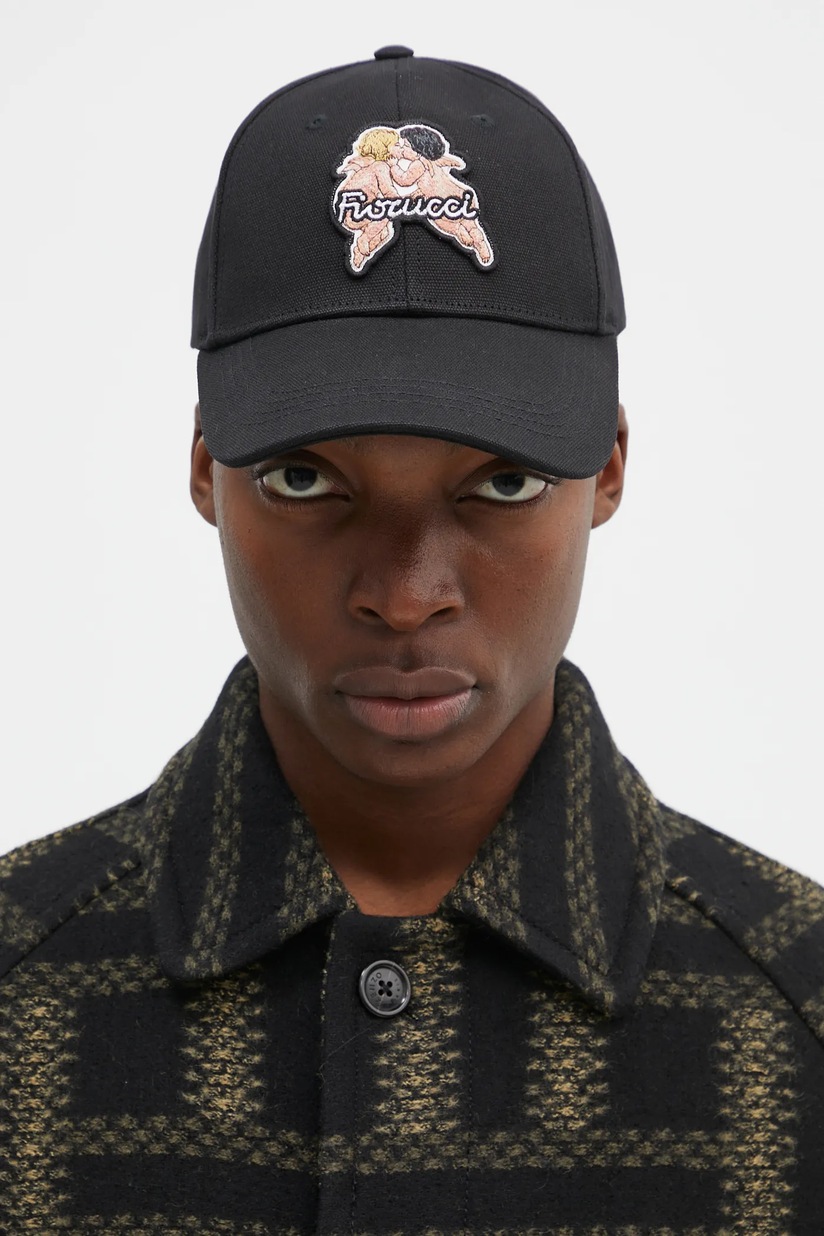 Fiorucci cotton baseball cap Angel black color with an application