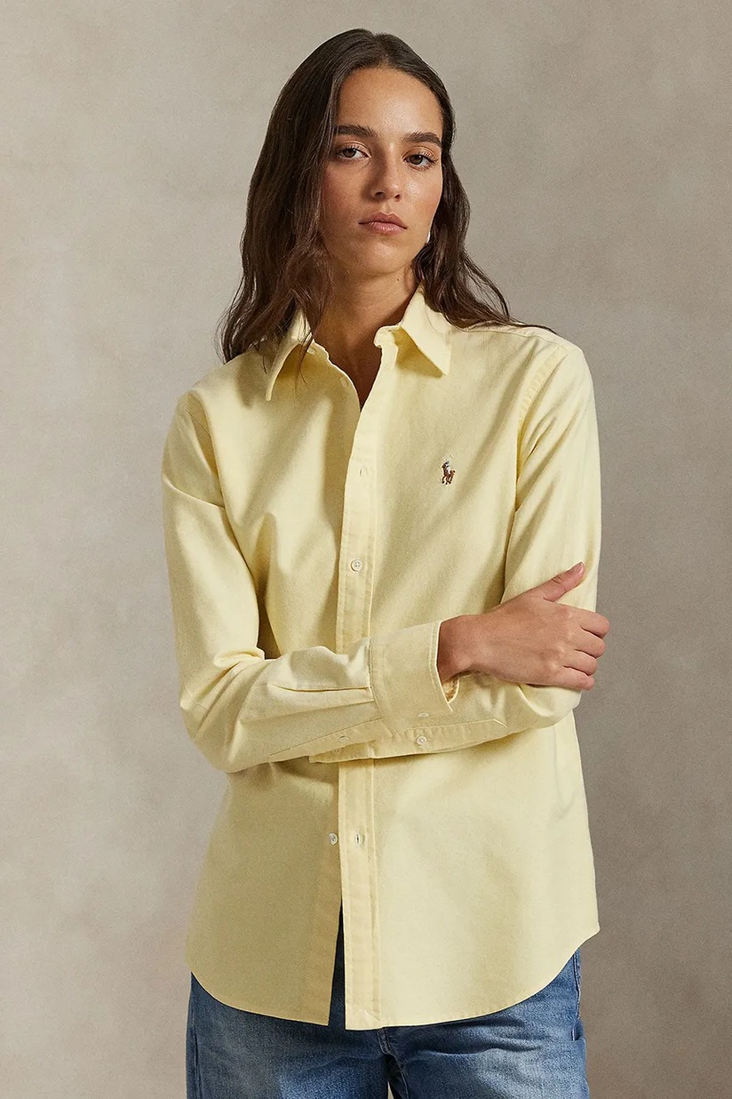 Polo Ralph Lauren shirt cotton Women's yellow plain 211970736 at