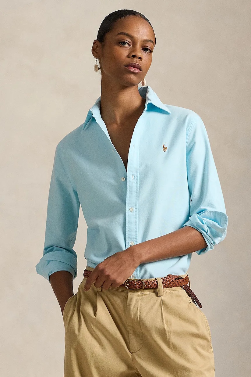 Polo Ralph Lauren oxford shirt cotton Women's turquoise 211924258 Polo Ralph Lauren oxford shirt cotton Women's turquoise 211924258