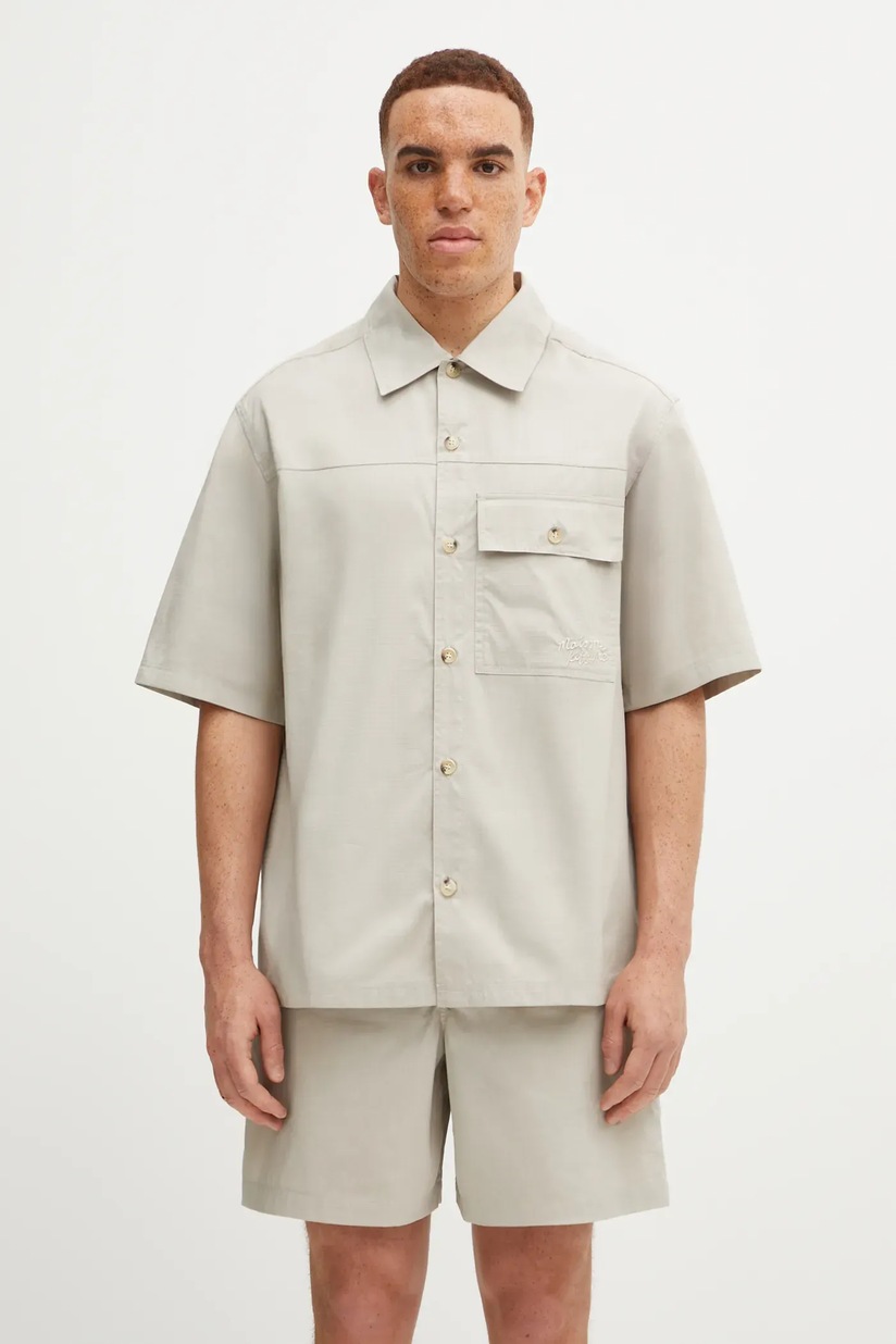 Ader Error cotton shirt men's beige color at PRM US
