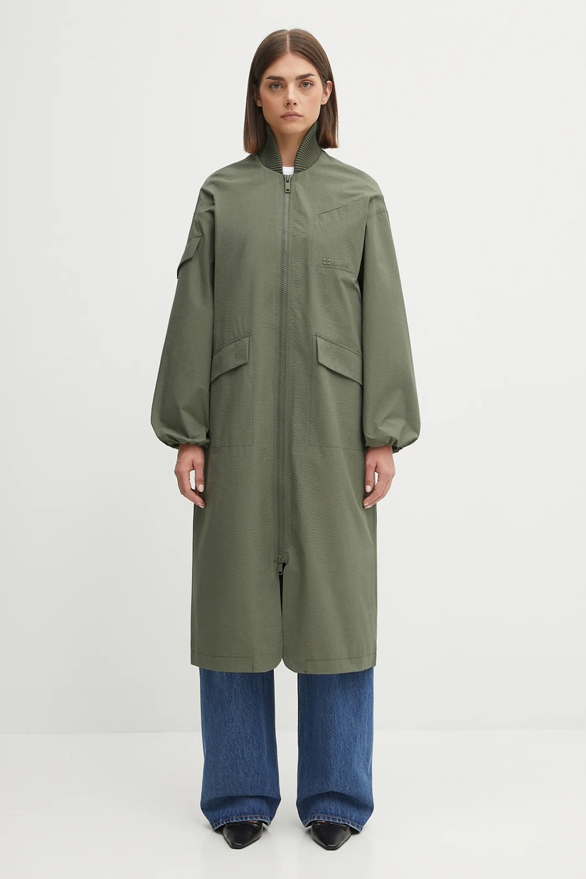 GANNI coat Tech Seersucker Oversized Shell PRM EU