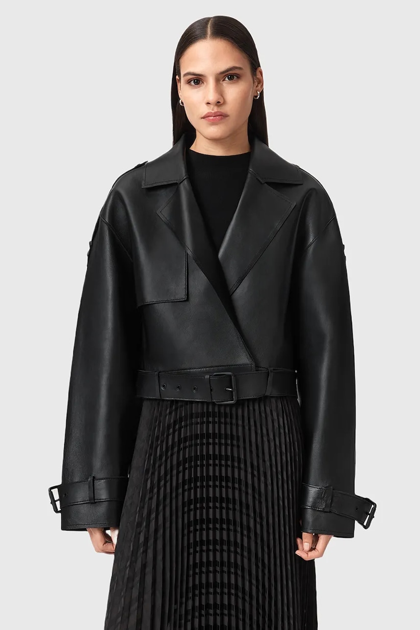 Кожаная куртка MICHAEL Michael Kors женская цвет чёрный переходная Кожаная куртка MICHAEL Michael Kors женская цвет чёрный переходная