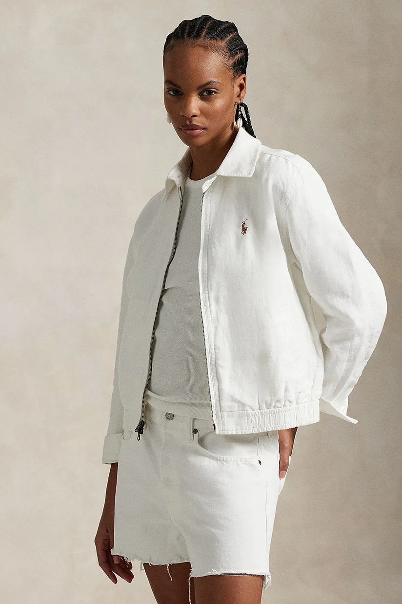 フルジップブルゾンLoren様 Polo Ralph Lauren linen jacket white color 211938915 at PRM US