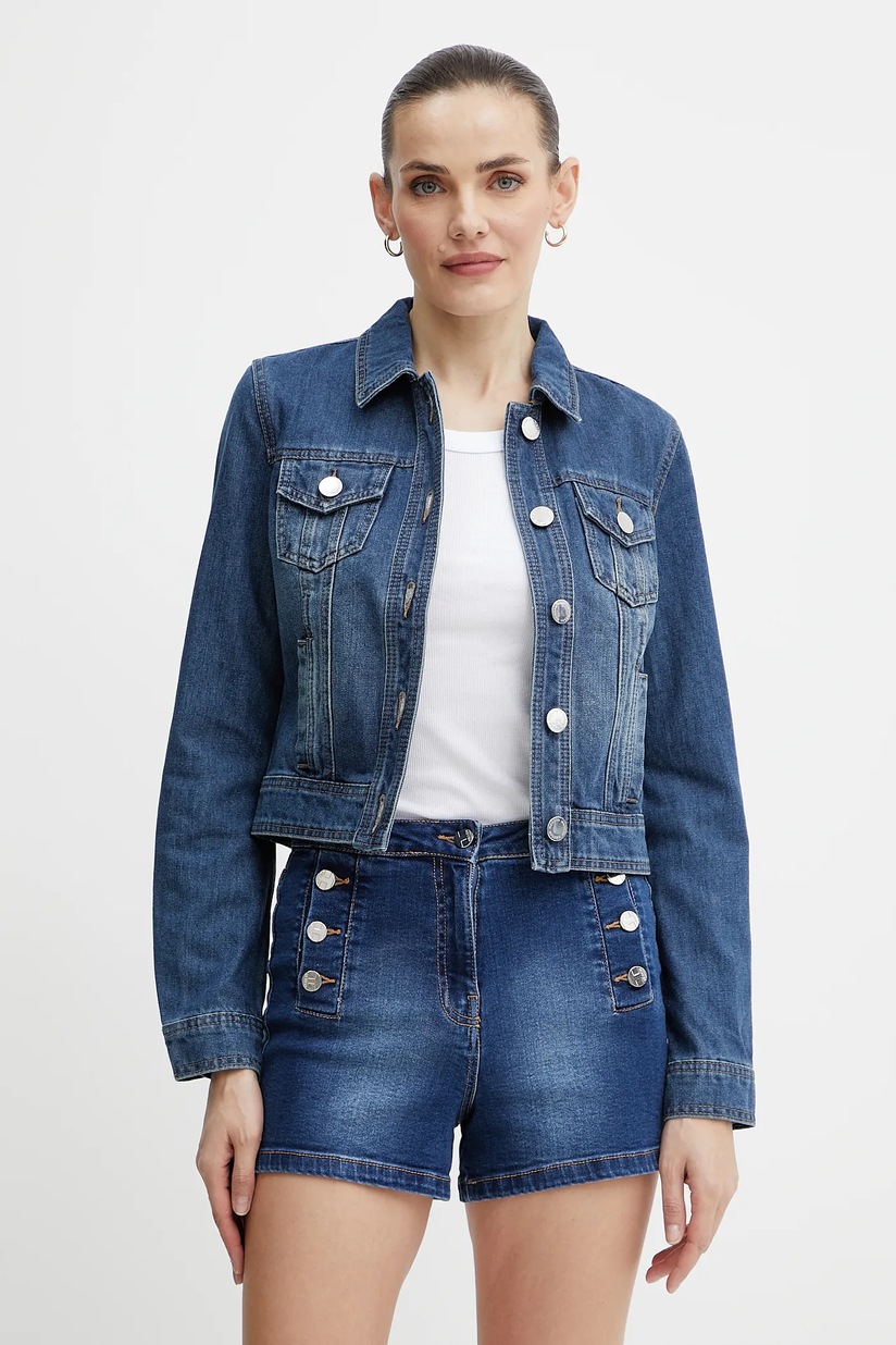 Guess geaca jeans de tranzitie, oversize, W5GN90 D5LQ2 | ANSWEAR.ro