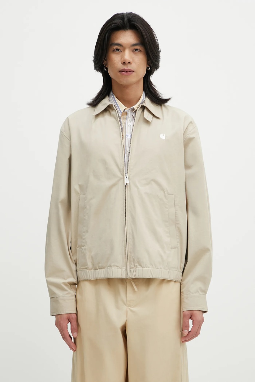 Carhartt WIP cotton jacket Duke Jacket beige color I034516.0QSXX