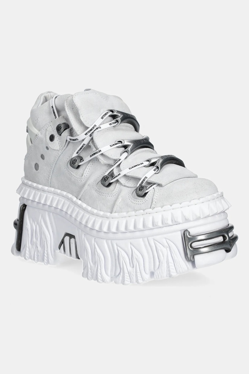 Замшевые кроссовки VETEMENTS Fire Platform цвет белый UA66SN100W