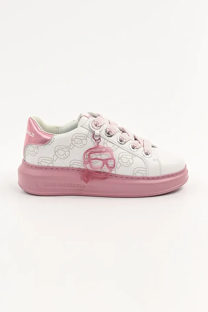 Karl Lagerfeld sneakers din piele KAPRI NFT femei, culoarea roz