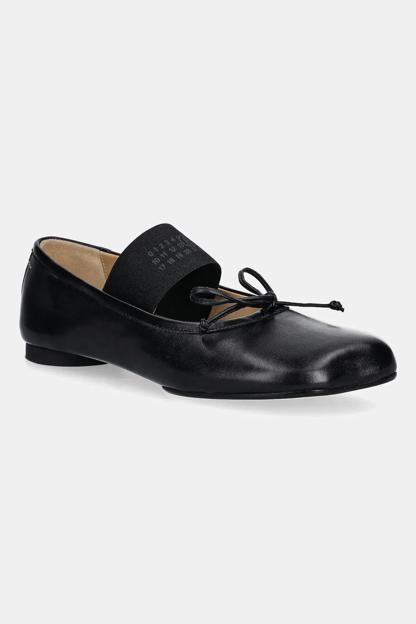 MM6 Maison Margiela leather ballet flats black color