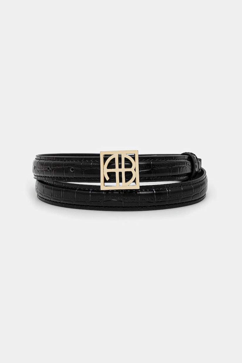 Sportmax leather belt POOL black color 2522506011600 at PRM US
