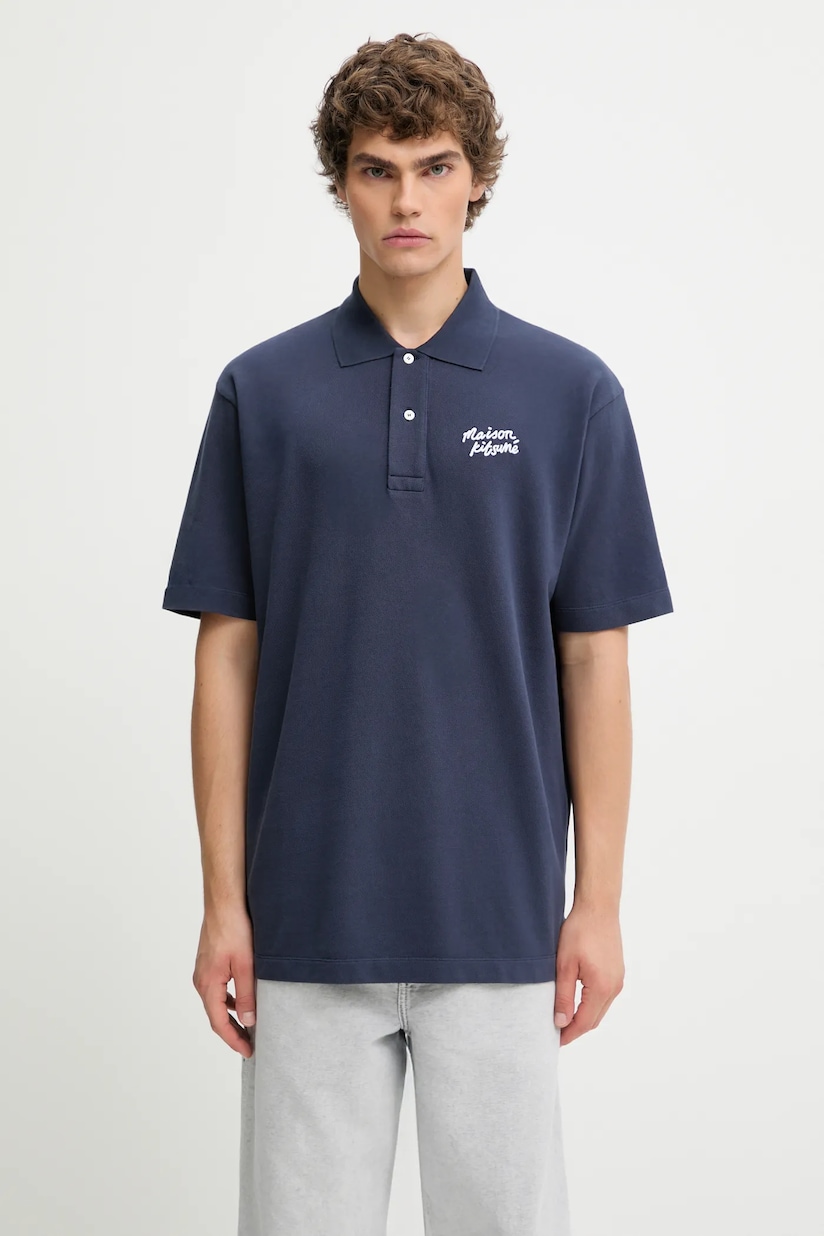 adidas Originals cotton polo shirt Graphic Lo Sh navy blue color adidas Originals cotton polo shirt Graphic Lo Sh navy blue color