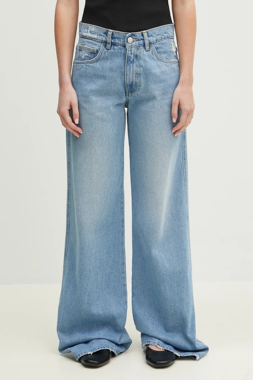 Coperni jeans Wide Leg Denim Pants women's blue color