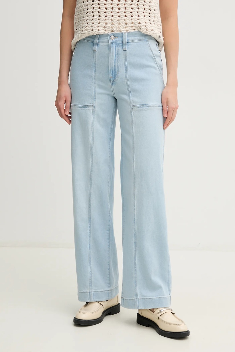 adidas Originals jeansi DENIM ZIP PANT femei, JX9210 | ANSWEAR.ro
