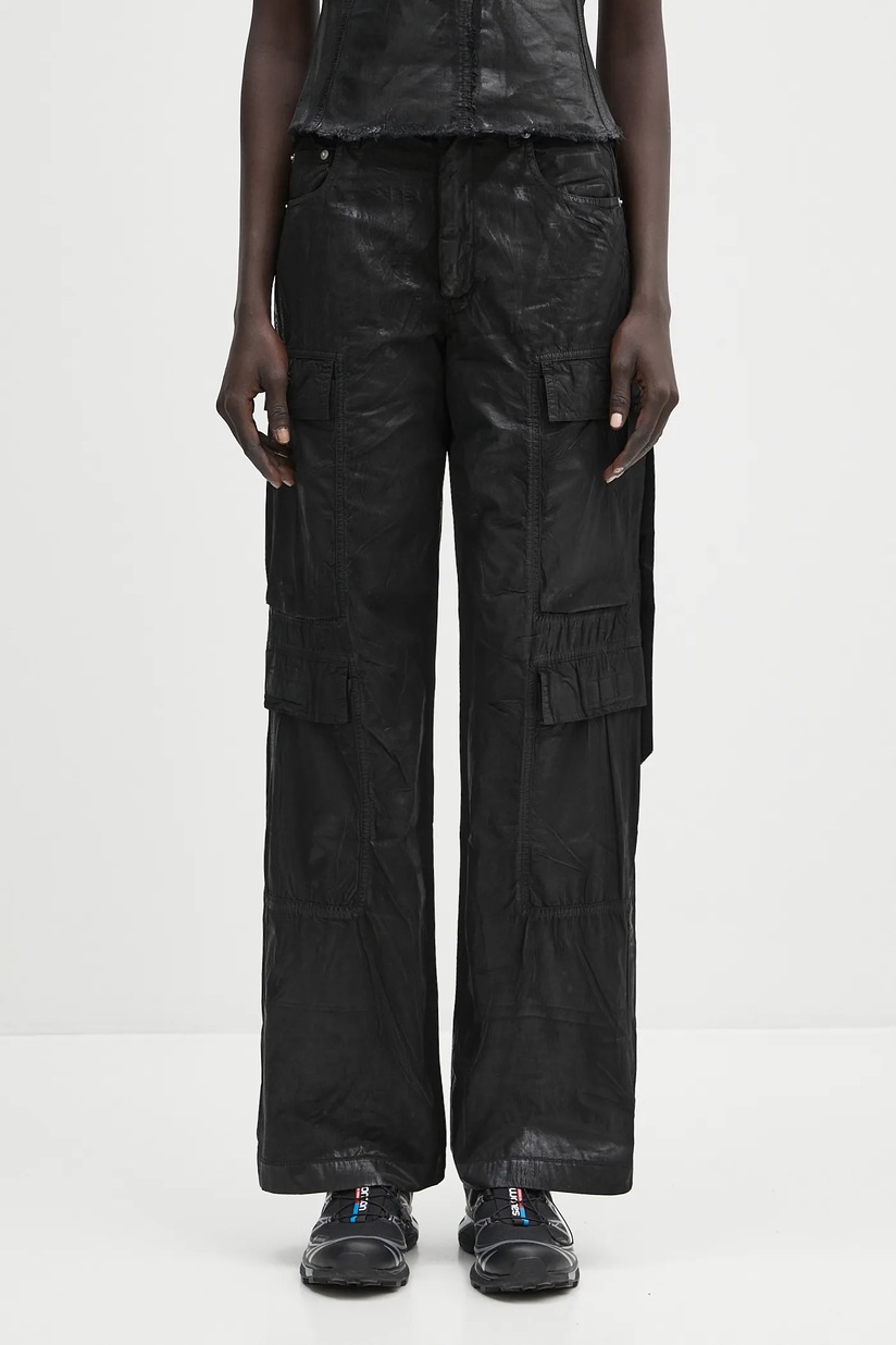 Maison Kitsuné cotton trousers Double Pleated black color