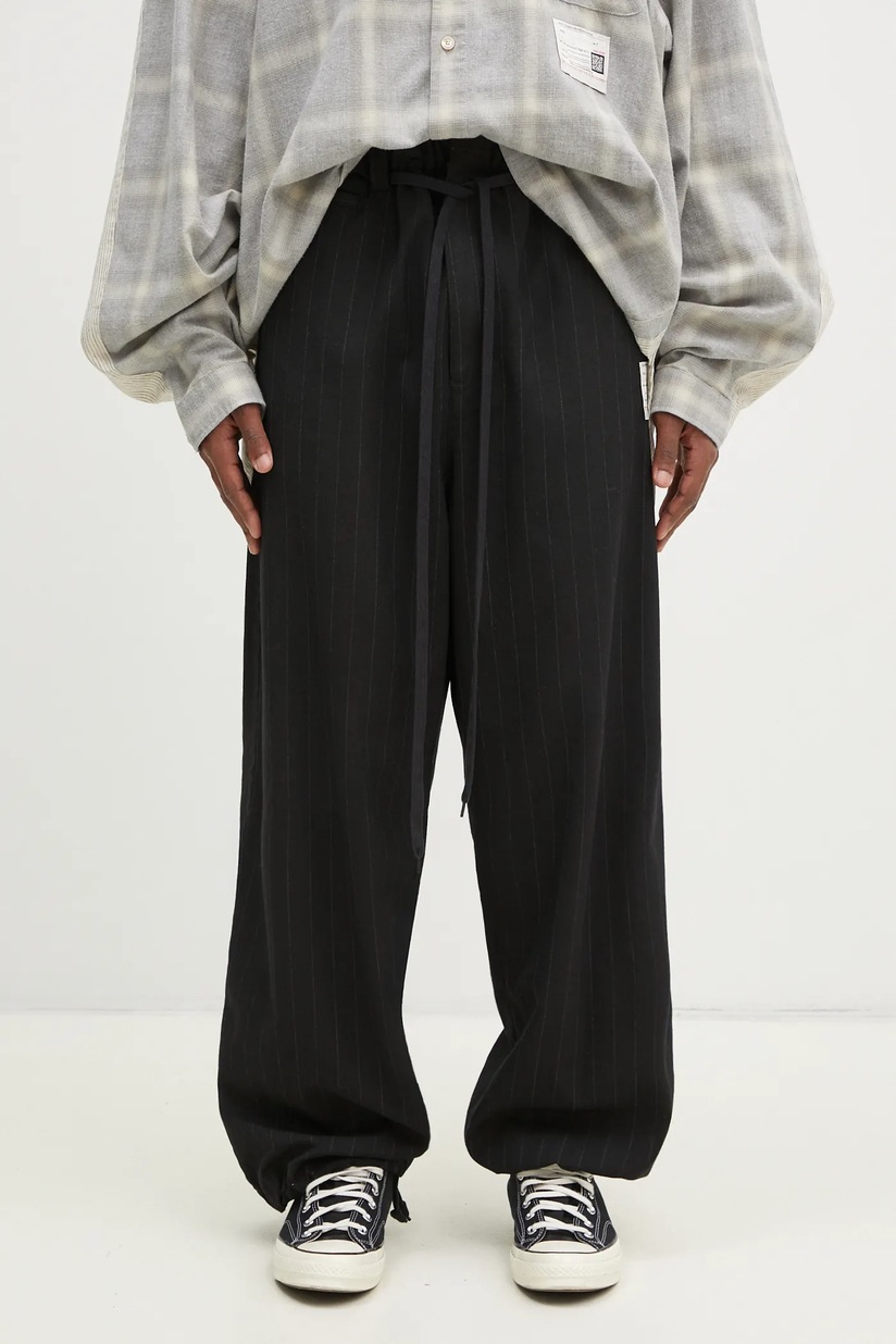 Maison MIHARA YASUHIRO wool trousers Wide Trousers black color