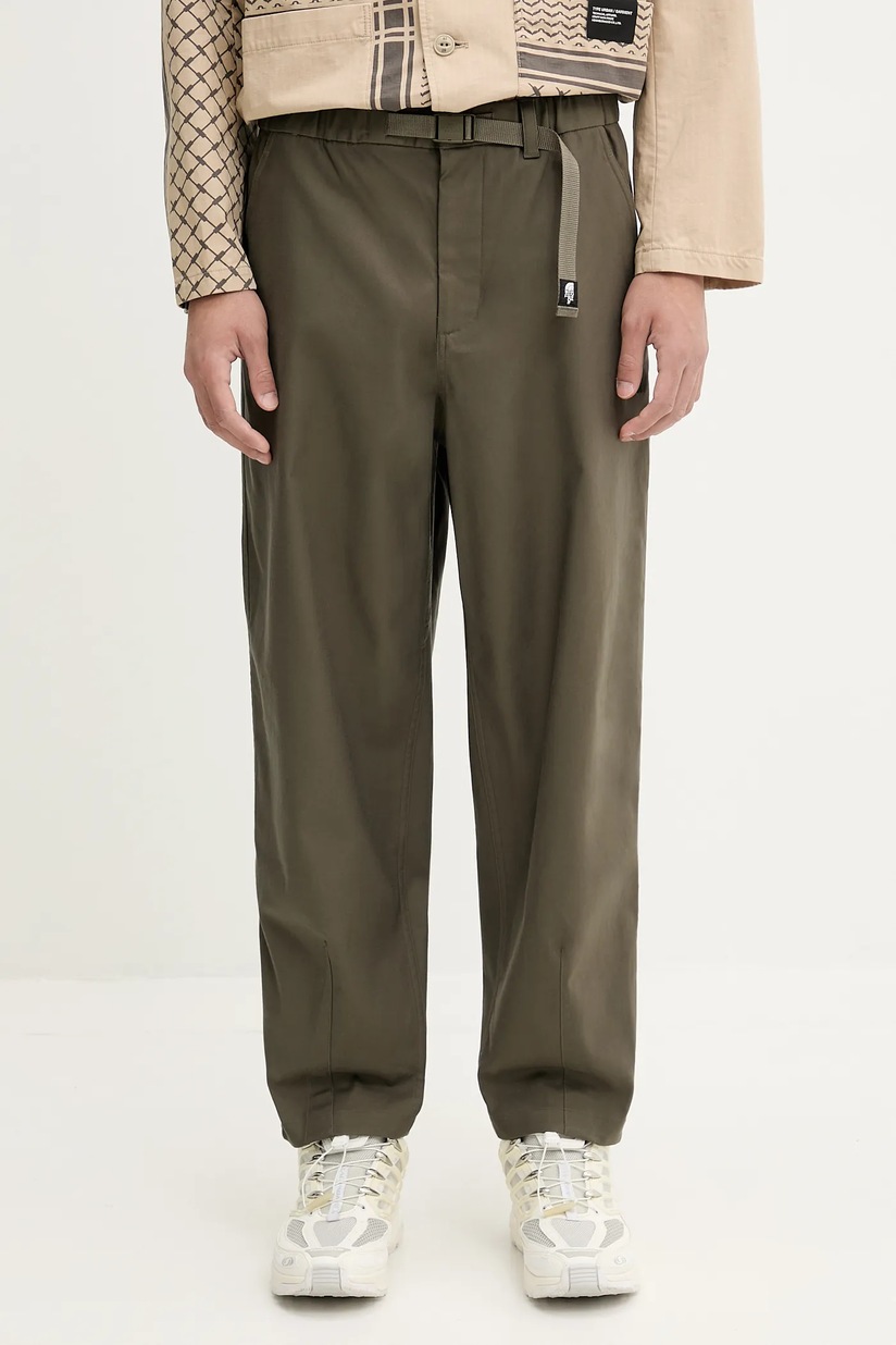 Needles trousers W.U. Pant Cavalry Twill men's green color NS153