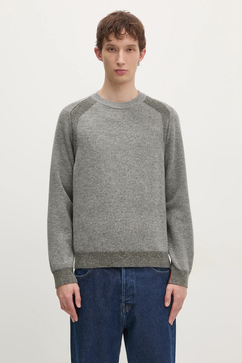 MKI MIYUKI ZOKU wool blend jumper Chunky Rib Knit Crewneck men's