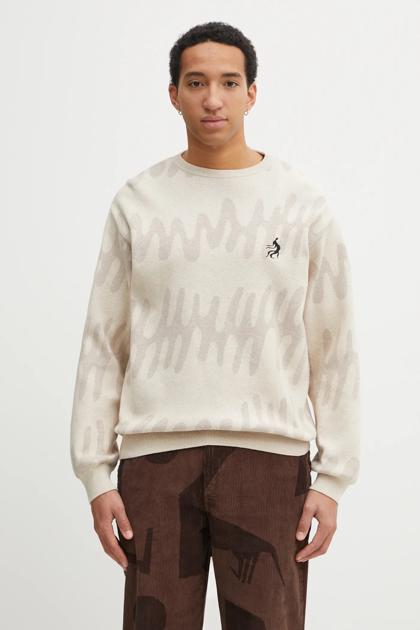 Human Made wool blend jumper Heart Knit Sweater men's beige color