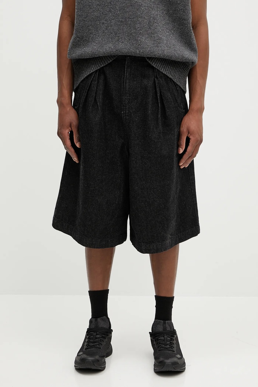 Maison MIHARA YASUHIRO shorts Aged Satin Shorts black color