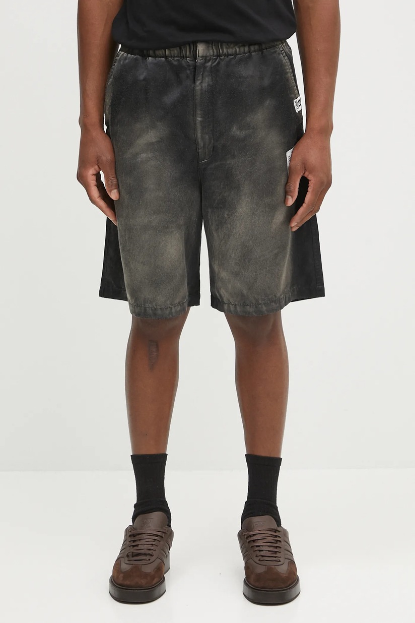 ミハラヤスヒロCotton Satin Shorts BLACK38 Maison MIHARA YASUHIRO shorts Aged Satin Shorts black color