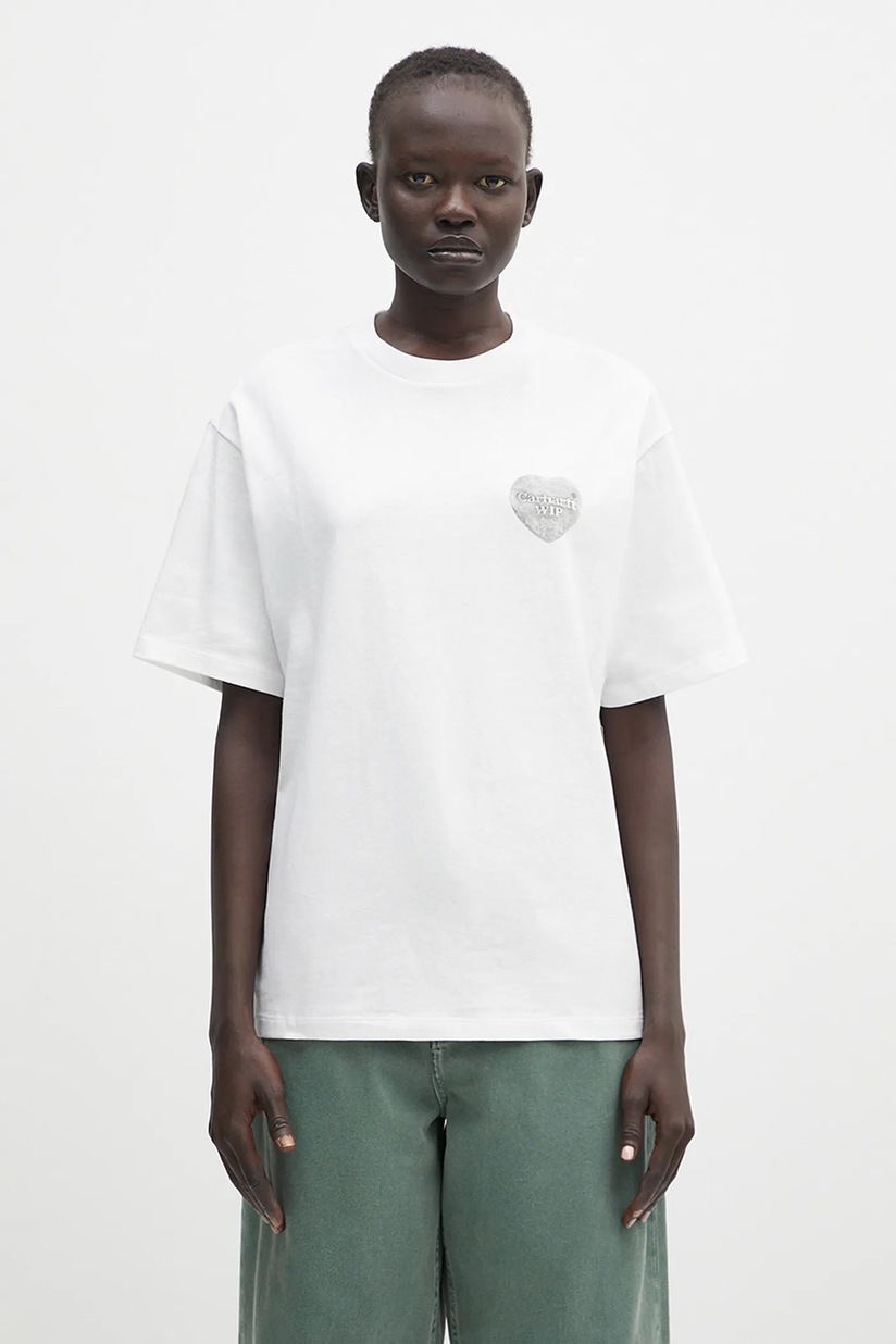 Carhartt WIP cotton t-shirt S/S Hartt Chain T-Shirt white color