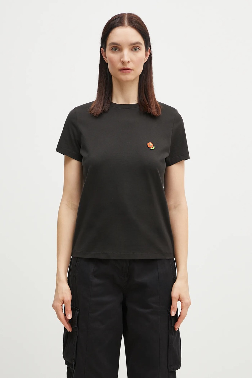 Tシャツ・カットソー KENZO Woman T-Shirt Black FF52TS1684SO 99J Kenzo cotton t-shirt women's black color FF52TS1684SO.99J at