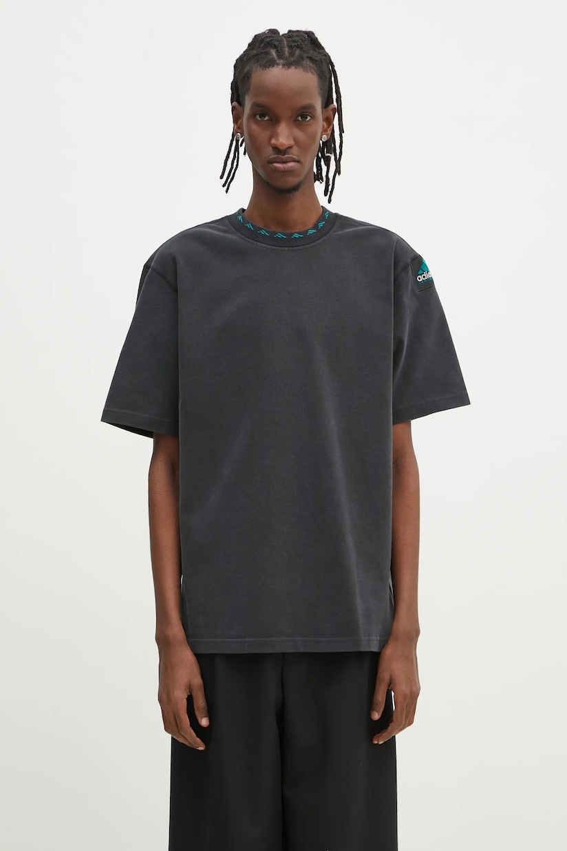 adidas Originals cotton t-shirt Oversize Tee men's black color adidas Originals cotton t-shirt Oversize Tee men's black color