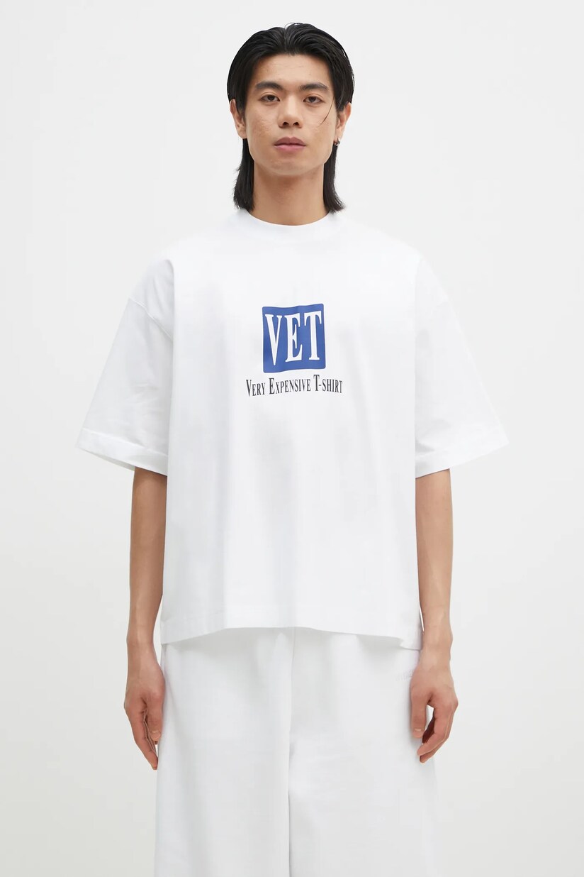 VETEMENTS cotton t-shirt Oval Logo Cropped Boxy men's green VETEMENTS cotton t-shirt Oval Logo Cropped Boxy men's green
