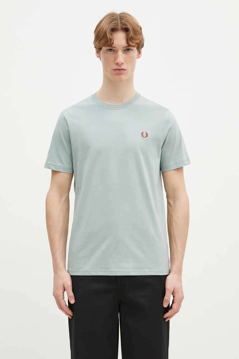 Tシャツ・カットソー FRED PERRY Men T Shirts M1588 100 White Fred Perry cotton t-shirt men's white color M1588.100 at PRM US