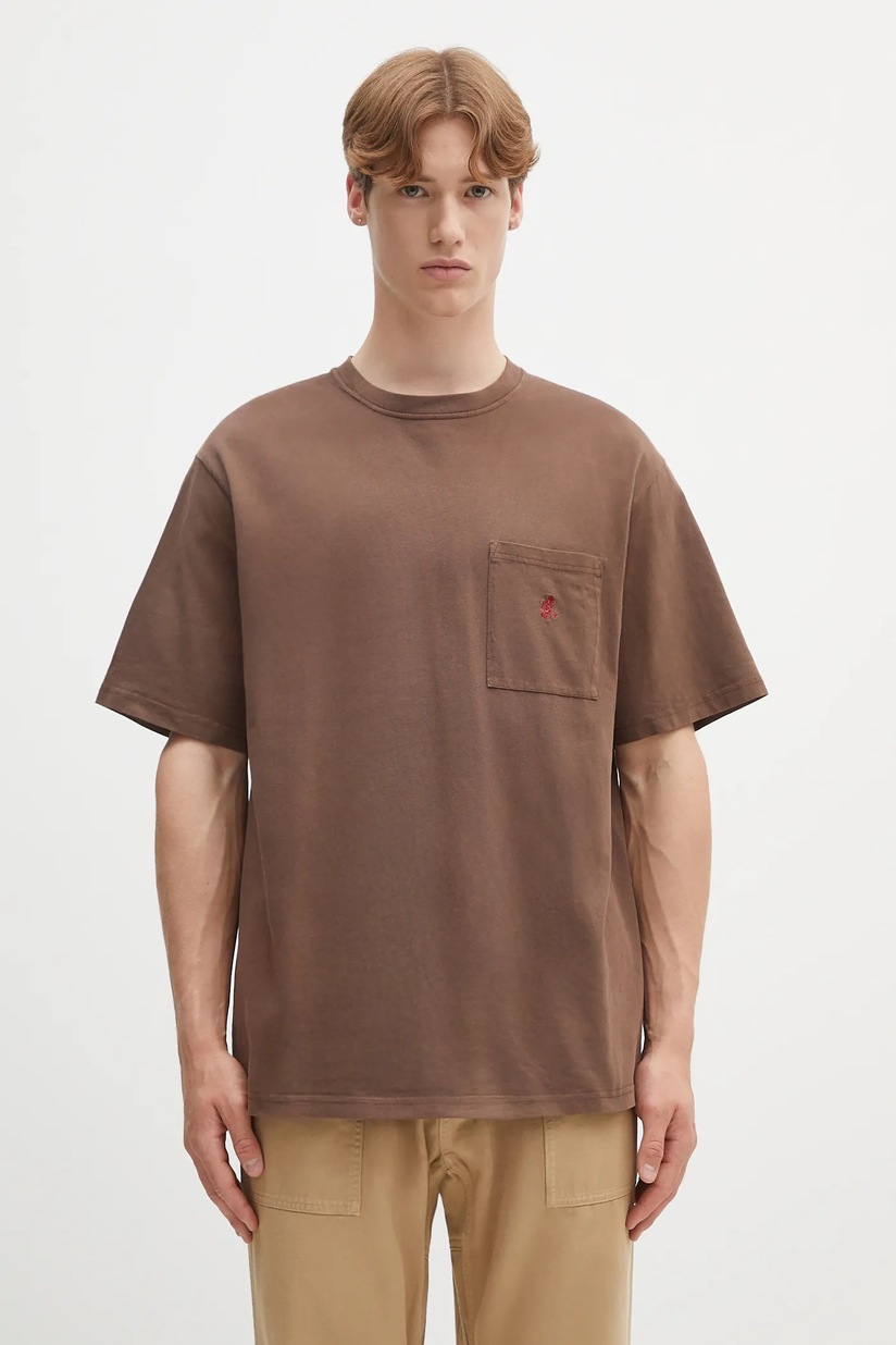 Хлопковая футболка adidas Originals Oversize Tee цвет коричневый с Хлопковая футболка adidas Originals Oversize Tee цвет коричневый с
