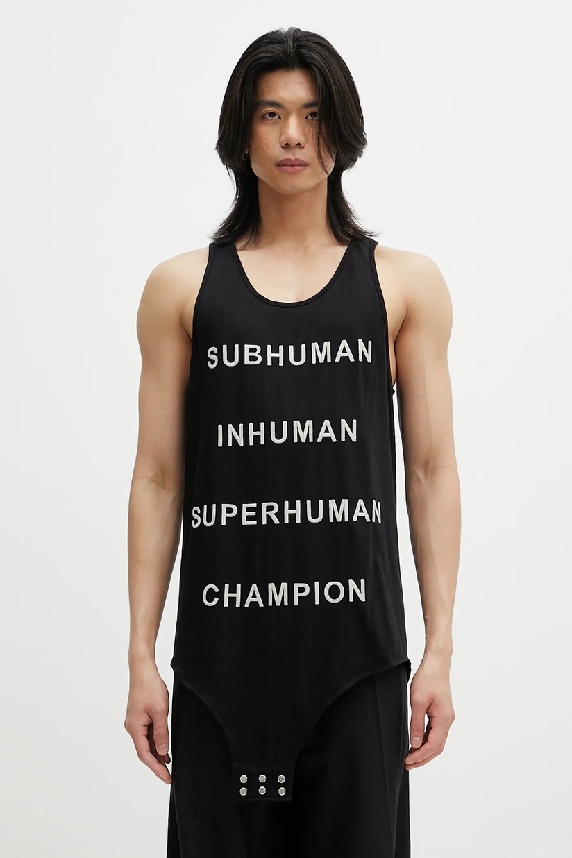 Rick Owens cotton t-shirt Tarp T men's black color DU01E3158.RN at