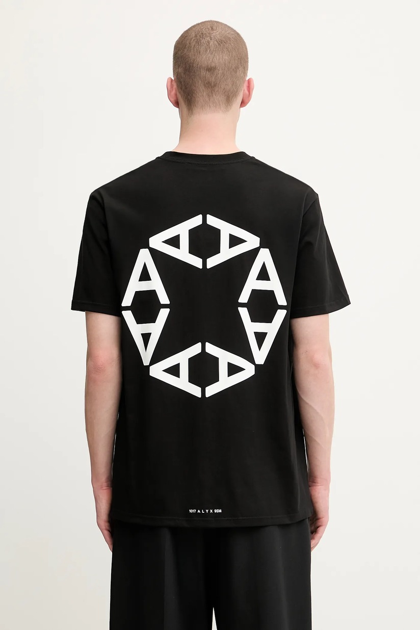 【関税込み】1017 ALYX 9SM ブラック Sneaker Print Tシャツ 1017 ALYX 9SM cotton t-shirt Sneaker print black color with