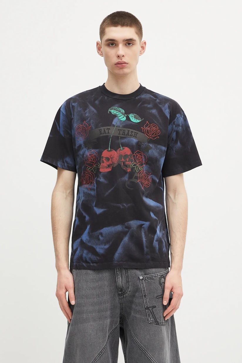 Aries cotton t-shirt Destroyed Nirvana SS Tee gray color