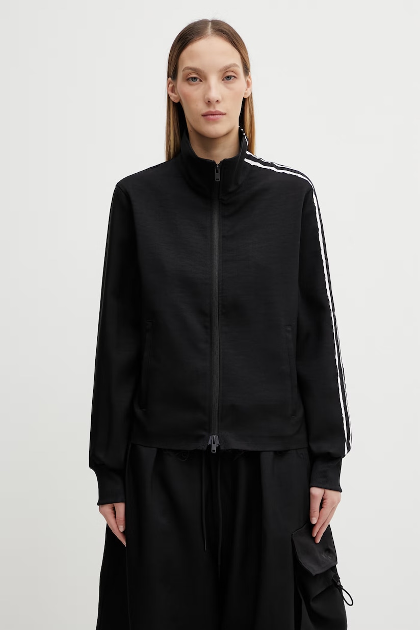 adidas Originals sweatshirt Collared Tracktop women's black color adidas Originals sweatshirt Collared Tracktop women's black color