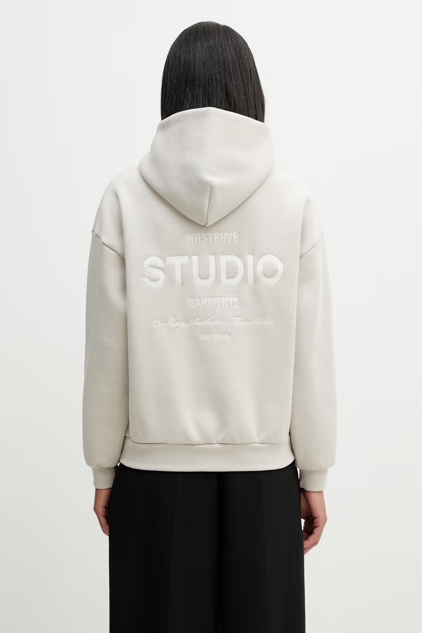 adidas Originals fleece sweatshirt Polarf Half Zip beige color