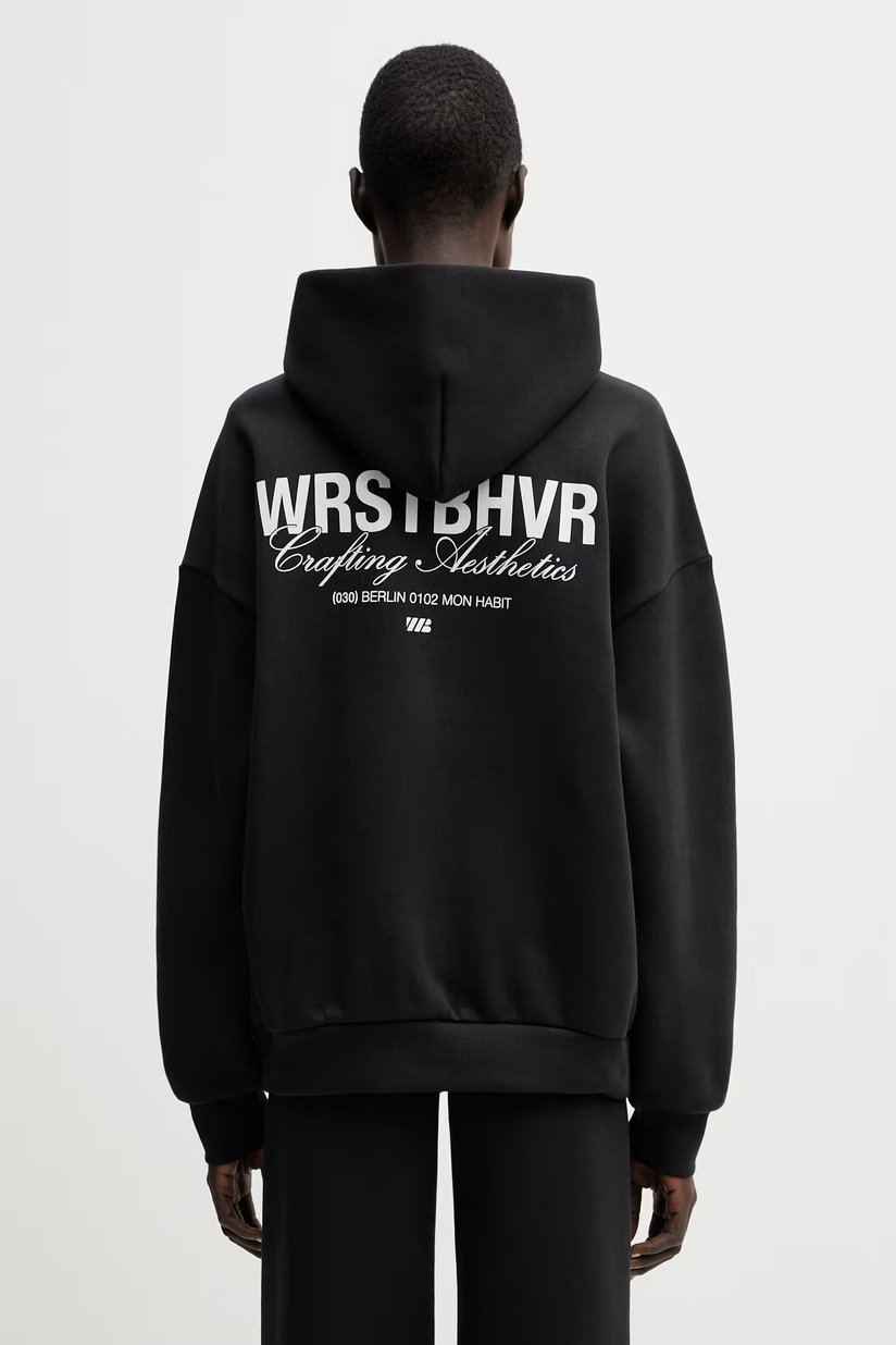 Rene☆36☆パーカー Coperni sweatshirt Washed Horn Hoodie women's black color hooded