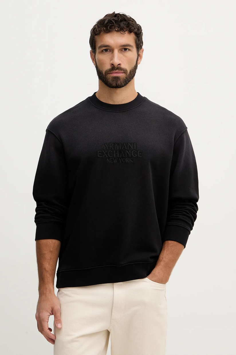Кофта Armani Exchange мужская цвет чёрный с принтом | ANSWEAR.ua