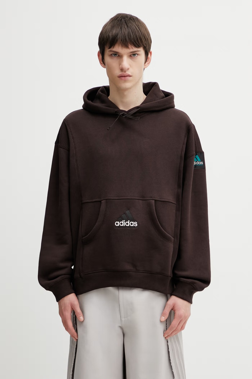 Кофта adidas Originals Oversize Crew колір коричневий з аплікацією