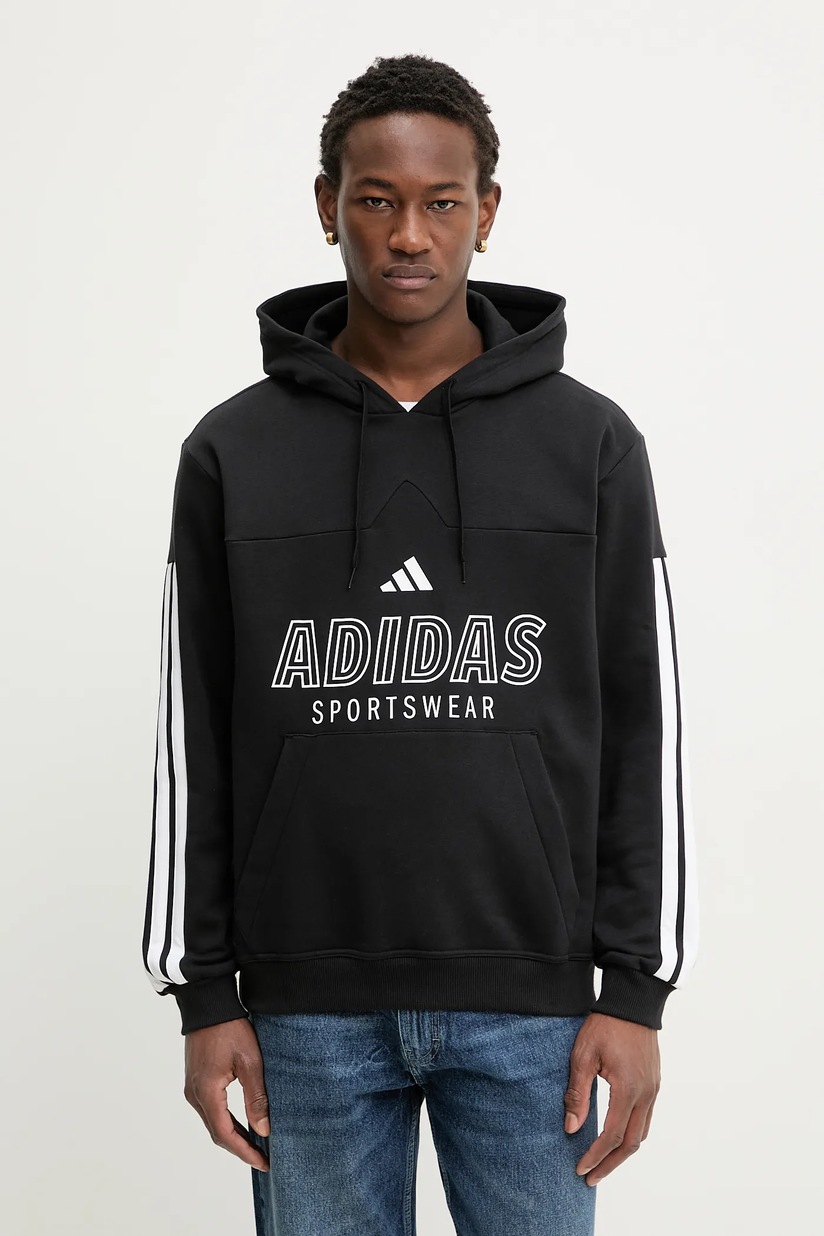 Хлопковая кофта adidas All SZN мужская цвет чёрный с капюшоном с