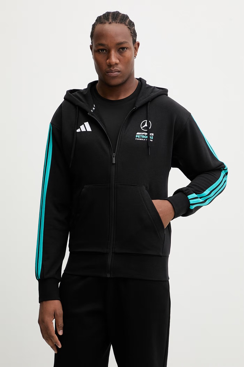 トップス M M Хлопковая кофта adidas ALL SZN цвет чёрный с капюшоном однотонная