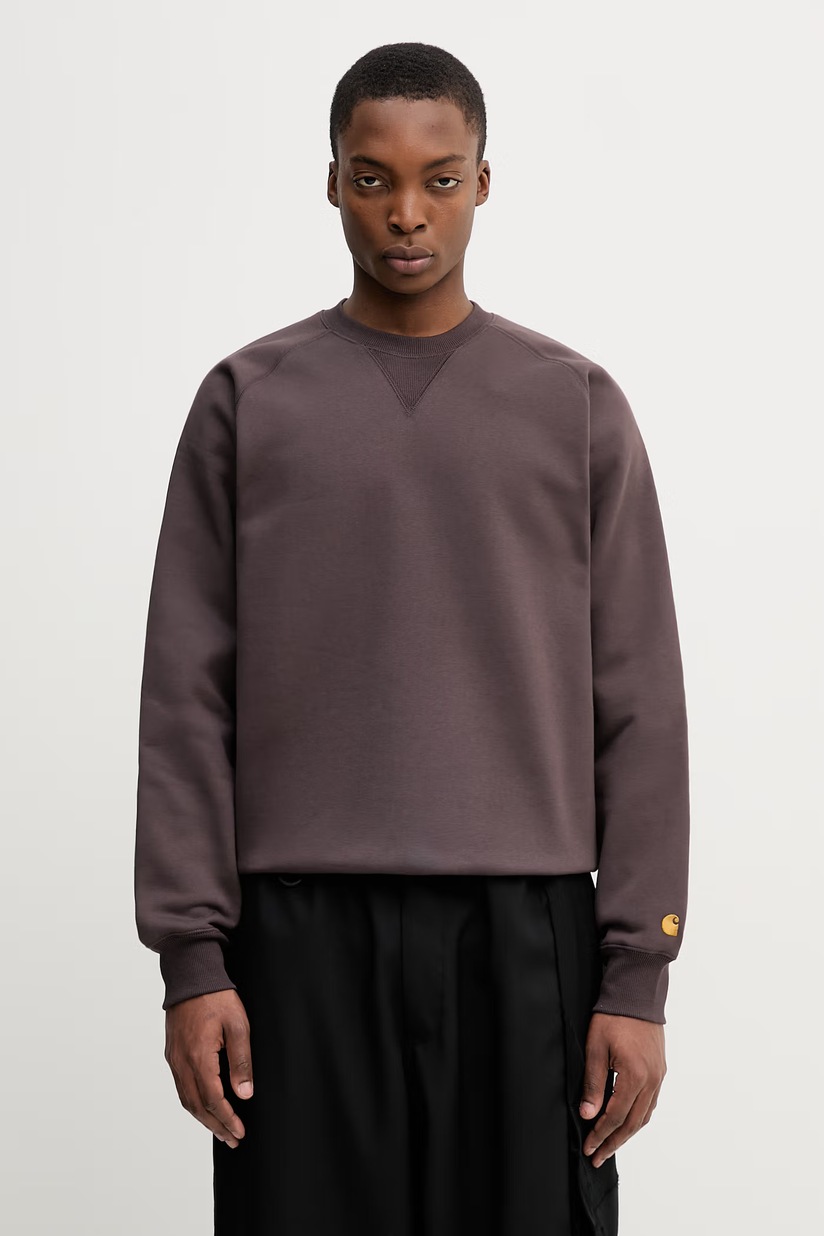 希少　OVERSTAYER M-A-S MODEL8101 Кофта adidas Originals Oversize Crew цвет коричневый с аппликацией