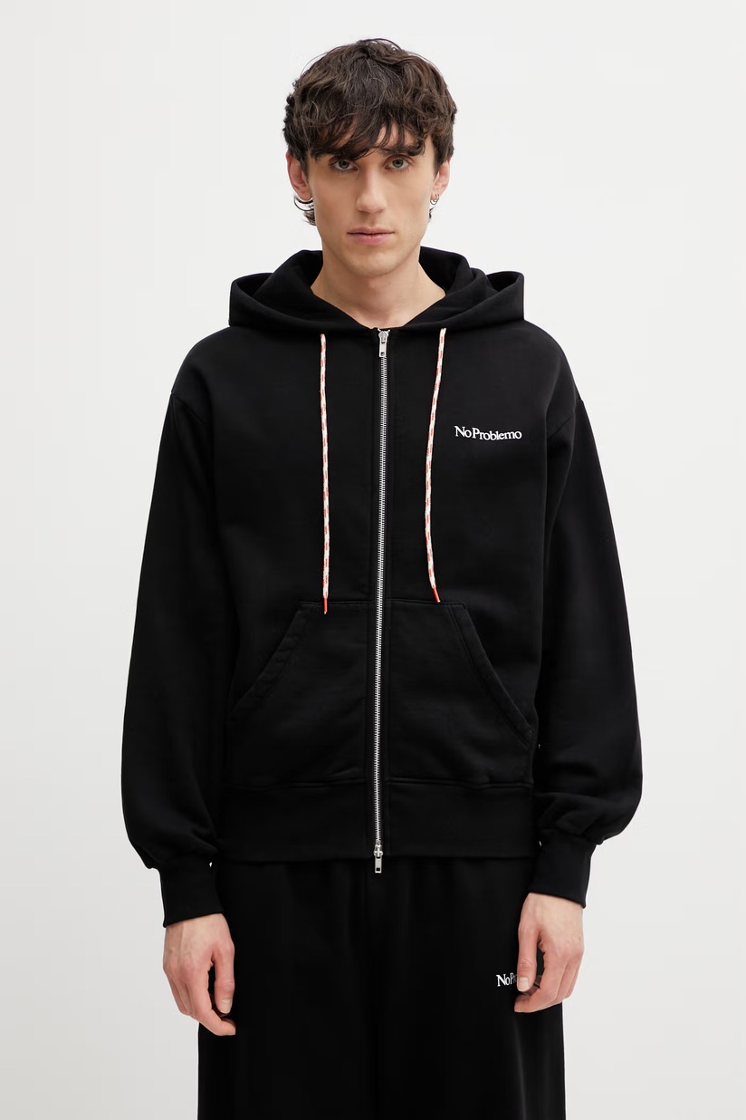 PLEASURES sweatshirt Dragon Zip men's black color hooded with an