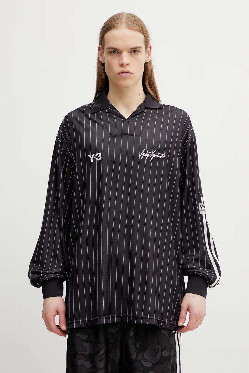 Лонгслив Y-3 Graphic Logo Longsleeve Tee мужской цвет чёрный с