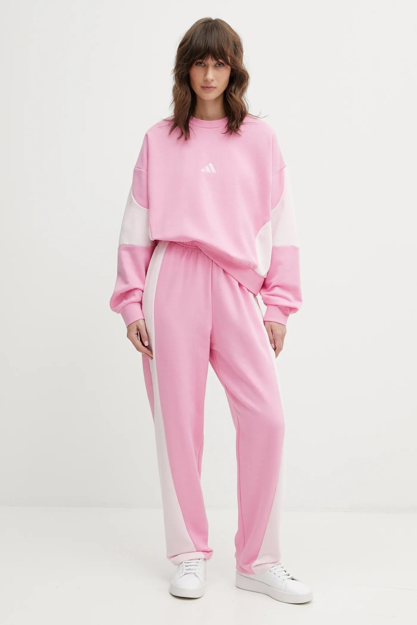 Спортивный костюм adidas Glam женский цвет розовый IX1117 | ANSWEAR.ua