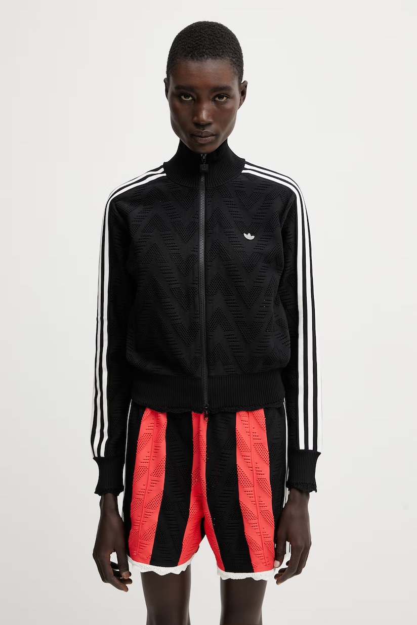 adidas Originals sweatshirt Firebird Tt black color with an adidas Originals sweatshirt Firebird Tt black color with an