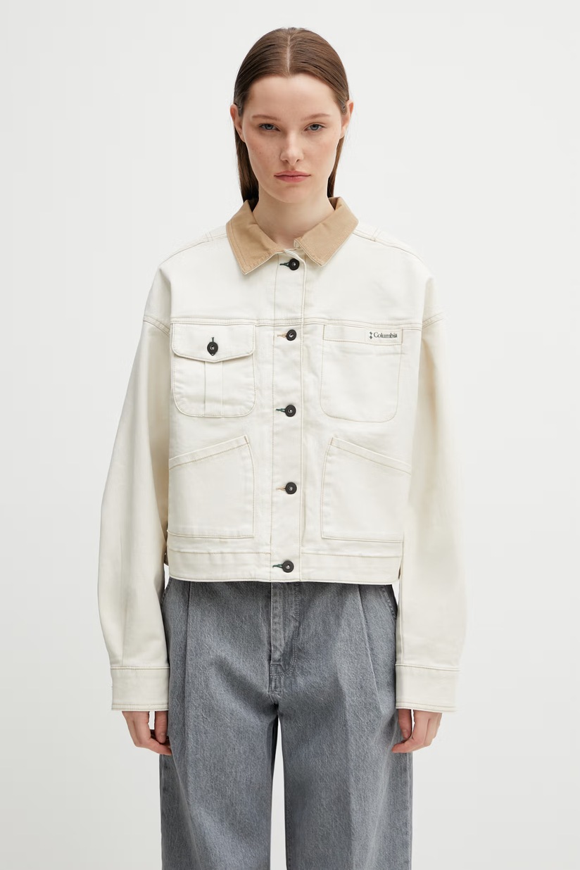 Maison Kitsuné Trucker women's denim short jacket beige