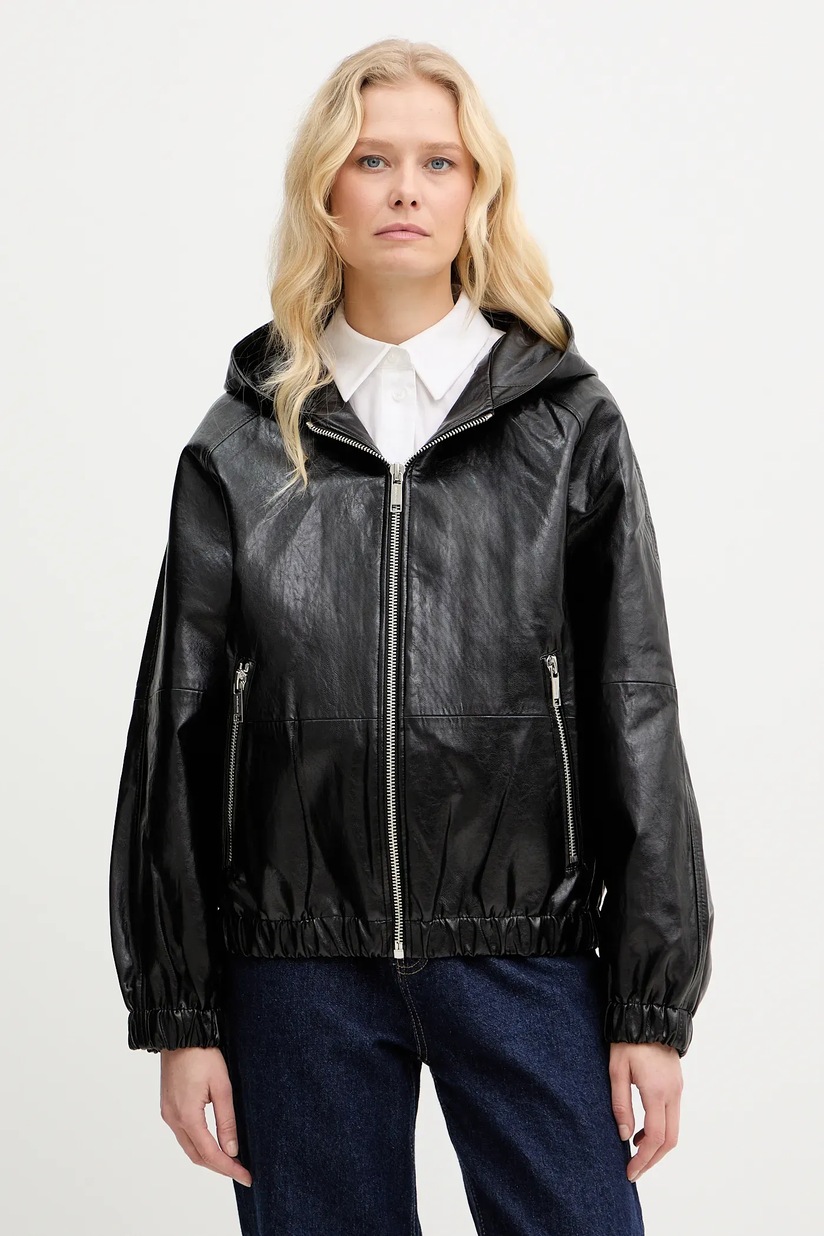 MICHAEL Michael Kors geaca femei, culoarea negru, de tranzitie