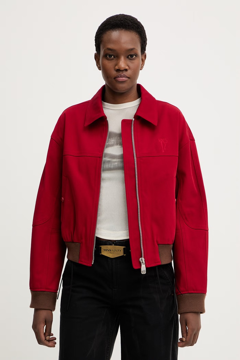 Куртка adidas Originals Cropped Puffer цвет красный демисезонная