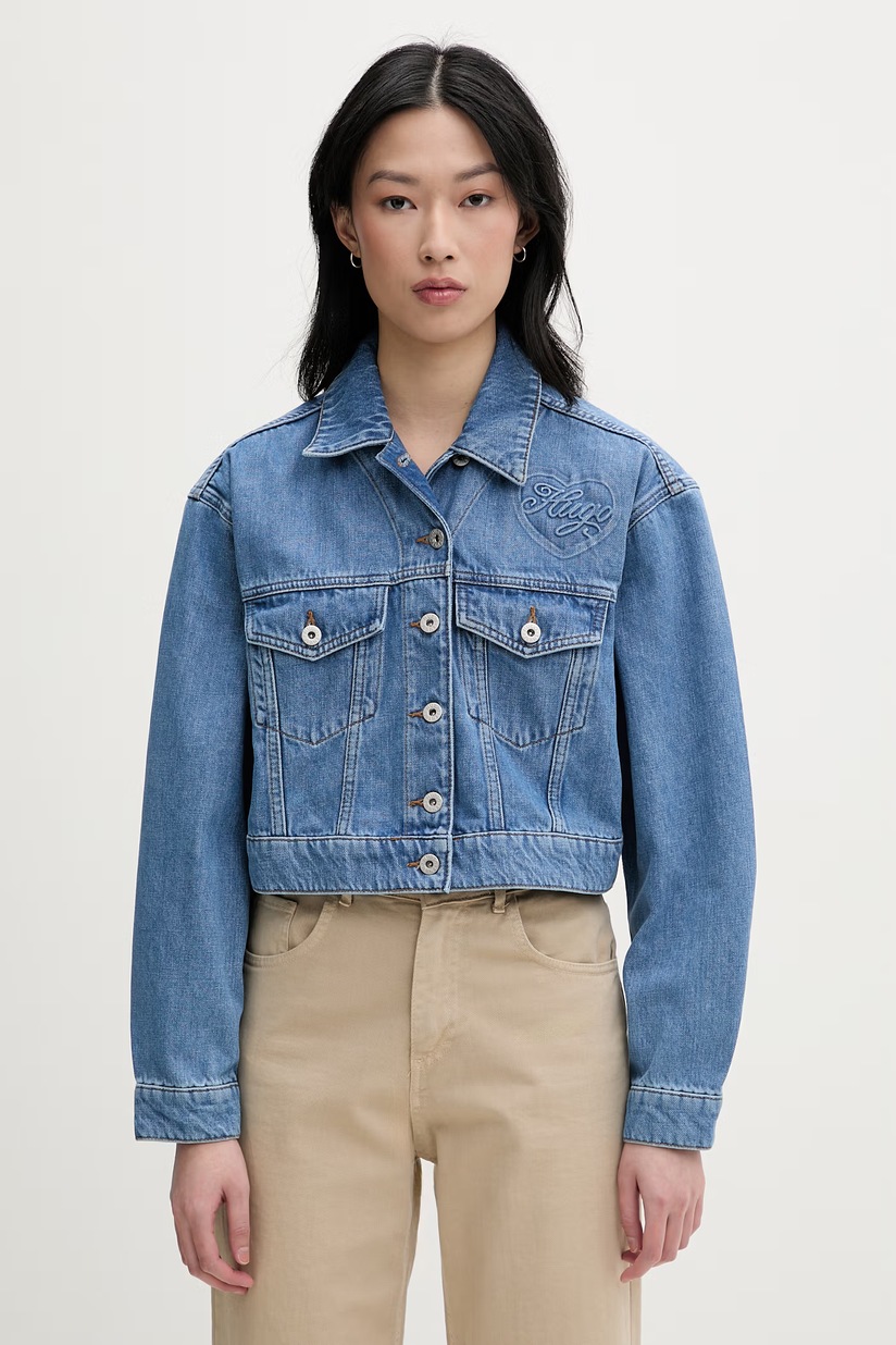 adidas Originals geacă jeans Denim Os TT de tranziție, oversize