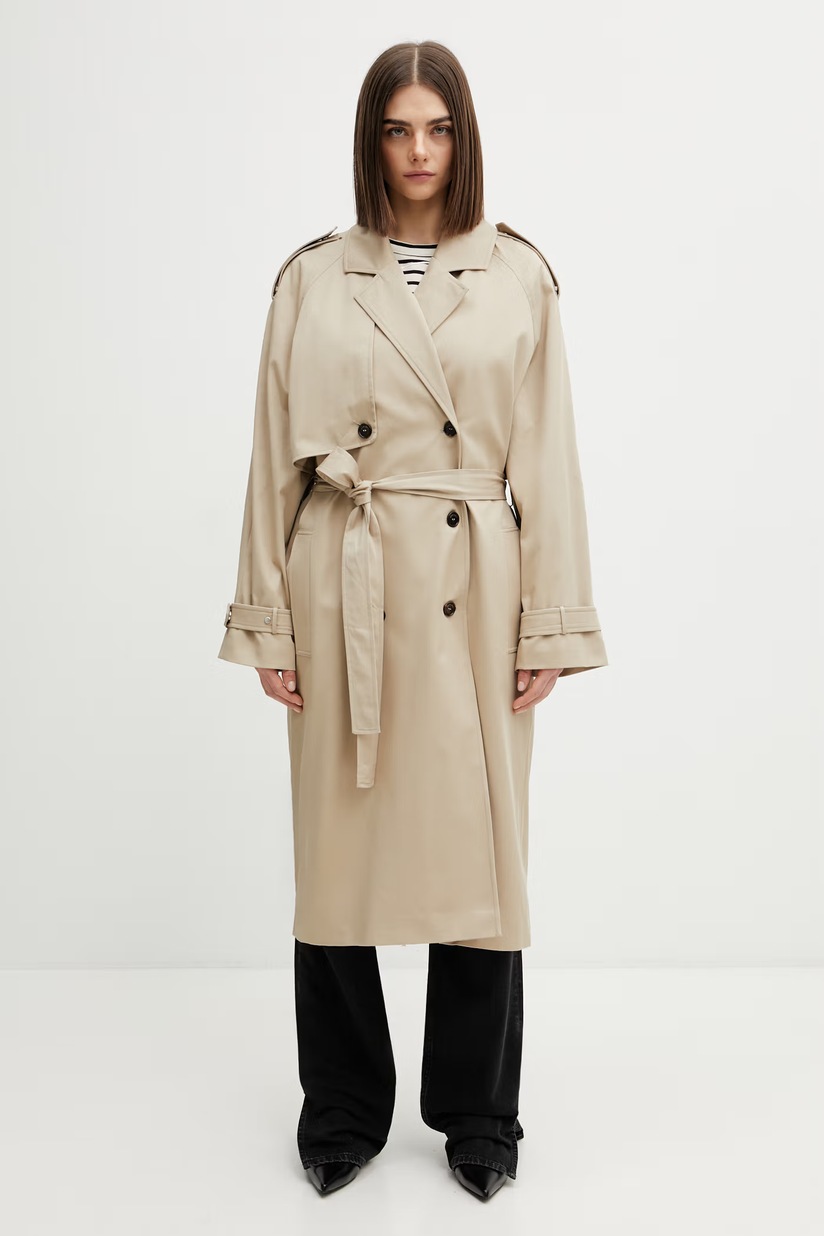 Anine Bing Rickie trench coat cotton with elastane Women's beige A